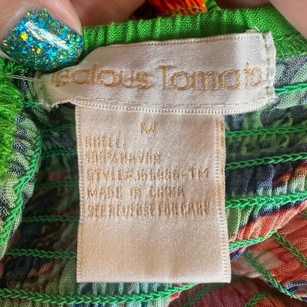 Jealous Tomato Green Floral High Low Dress - Picture 4 of 4